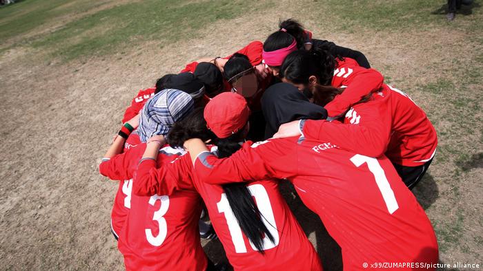 Afghanistan's women prepare for a friendly match against a NATO-led side.