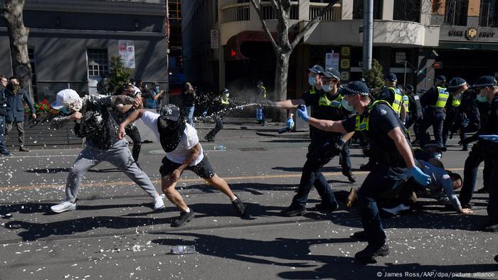 Australien I Protestaktion gegen die Lockdown-Maßnahmen