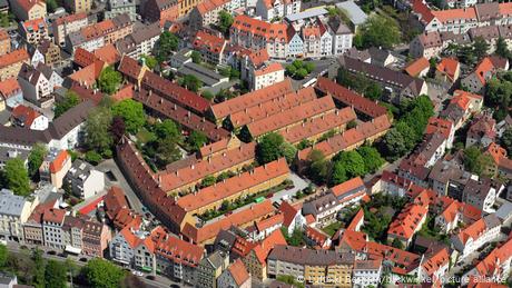 An aerial shot of the Fuggerei from 2008.