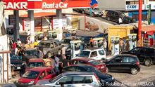 Chaos and soldiers as hundreds of Lebanese wait in line for fuel at a gas station near Jbeil, north of Beirut, Lebanon on August 19, 2021. Situation got more and more difficult with sometime up to six hours wait to fuel a car. Photo by Ammar Abd Rabbo/ABACAPRESS.COM