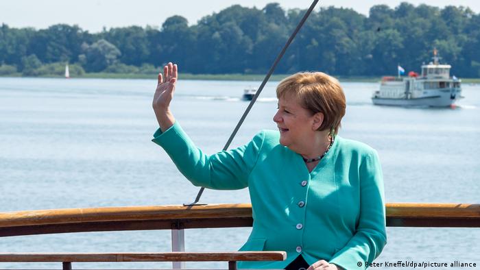 Angela Merkel en lago Chiemsee. ¿Tendrá más tiempo para descansar luego de las elecciones?