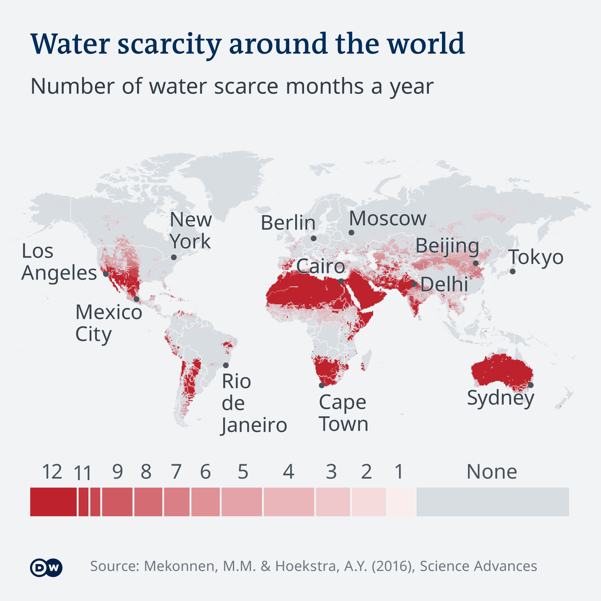 Infografik - Wo gibt es Wasserknappheit? - EN