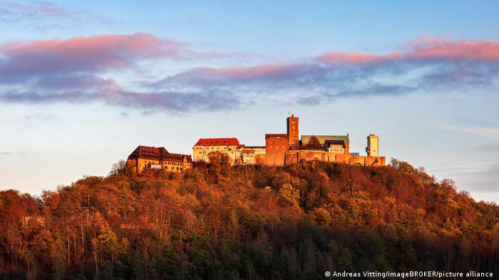 Wartburg Castle at dusk, Thuringia