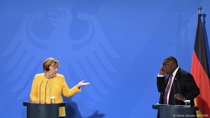 Merkel junto al presidente de la República Democrática del Congo, Felix Tshisekedi.