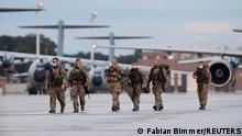 German troops return to Wunstorf Air Base following evacuation missions in Kabul, Wunstorf, Germany August 27, 2021. REUTERS/Fabian Bimmer