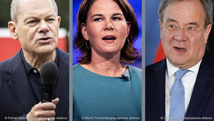 Kombild Kanzlerkandidaten Triell | Laschet, Baerbock und Scholz