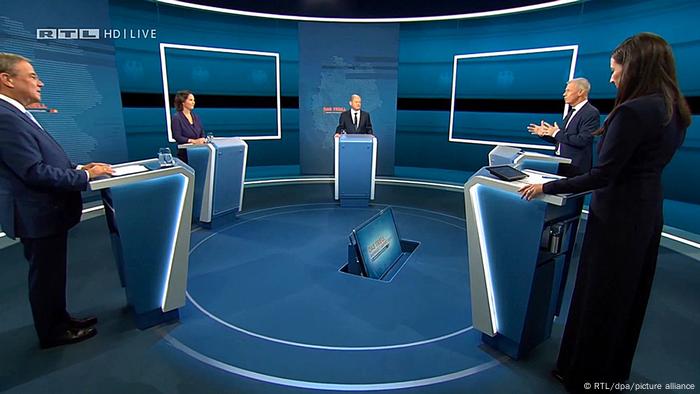 Fernsehdebatte mit Beteiligung von drei Kanzlerkandidaten 