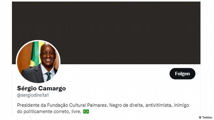 Perfil de Sérgio Camargo no Twitter