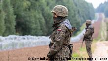 Poland Erects A Border Between Belarus And The EU
Polish Army Soldiers build a fence with concertina wire at the Belarusian border in order to stop immigrants from entering the country in Krynki, Poland on 27 August, 2021. In August only more than 2000 immigrants entered Poland from Belarus. The Polish government decided to build a fence to put a stop to an influx of migrants walking across the Belarus border. The border between Belarus and Poland is also the border of the European Union. Poland accuses the Lukashenko regime of orchestrating the transit of thousands of migrants from the Middle East to put pressure on the EU. (Photo by Dominika Zarzycka/NurPhoto)