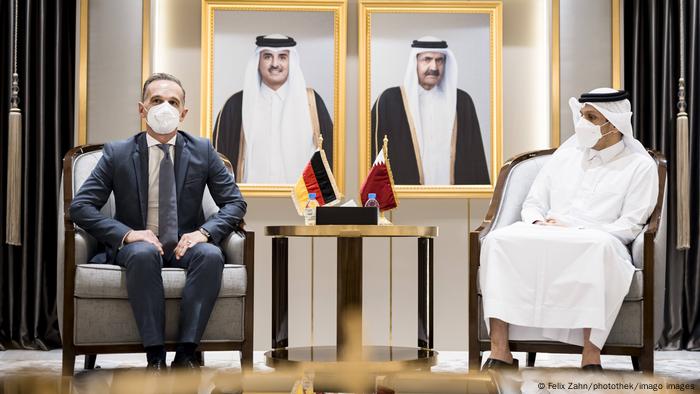 Heiko Maas in Qatar with FM Sheikh Abdulrahman bin Jassim Al-Thani