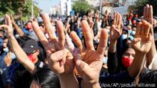 Myanmar Proteste nach dem Militärputsch in Myanmar