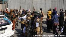 KABUL, AFGHANISTAN - SEPTEMBER 04: Taliban intervene in women holding a demonstration for womenÄôs rights in Kabul, Afghanistan on September 04, 2021. Bilal Guler / Anadolu Agency