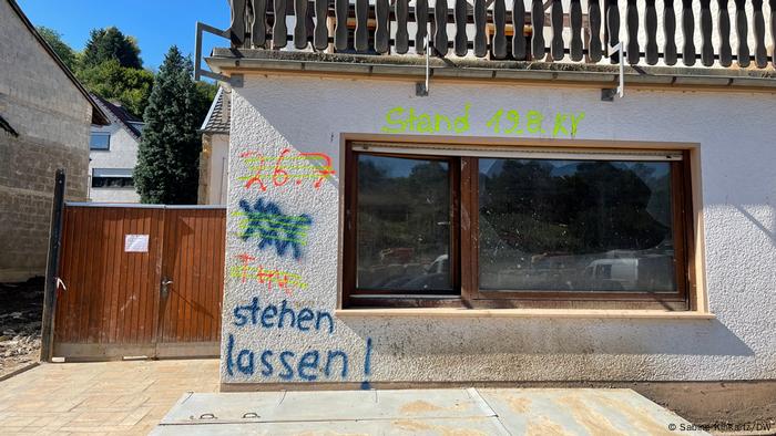 Une maison à Altenahr, en Allemagne, après les inondations de juillet 2021