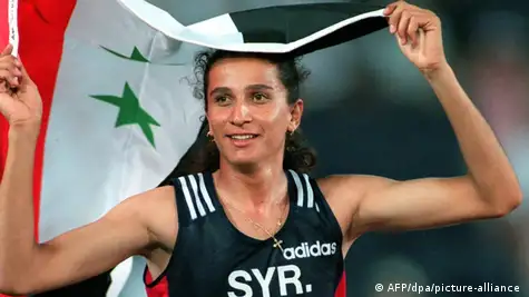 Ghada Shouaa at the Olympic Games in Atlanta in 1996
