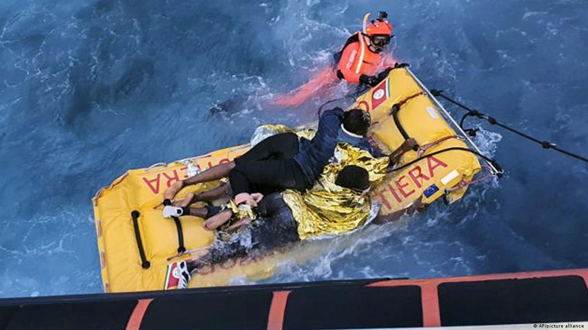 Italian coast guard rescues migrants near Lampedusa