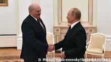 Russian President Vladimir Putin meets with his Belarusian counterpart Alexander Lukashenko at the Kremlin in Moscow, Russia September 9, 2021. Sputnik/Mikhail Voskresensky/Kremlin via REUTERS ATTENTION EDITORS - THIS IMAGE WAS PROVIDED BY A THIRD PARTY.