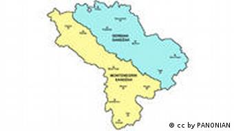 Map Region Sandzak Serbia Montenegro