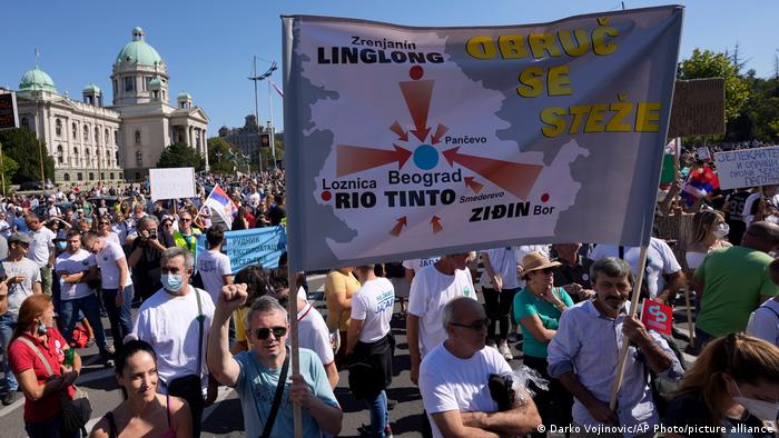 Anti-mining protesters in Belgrade