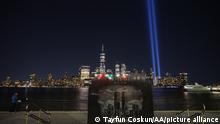 10.09.2021
JERSEY CITY, NEW JERSEY - SEPTEMBER 10: Testing 9/11 Tribute in Lights are seen from Jersey City of New Jersey, United States on September 10, 2021 for the night of the 20th anniversary of the attacks on the World Trade Center in New York City. Tayfun Coskun / Anadolu Agency