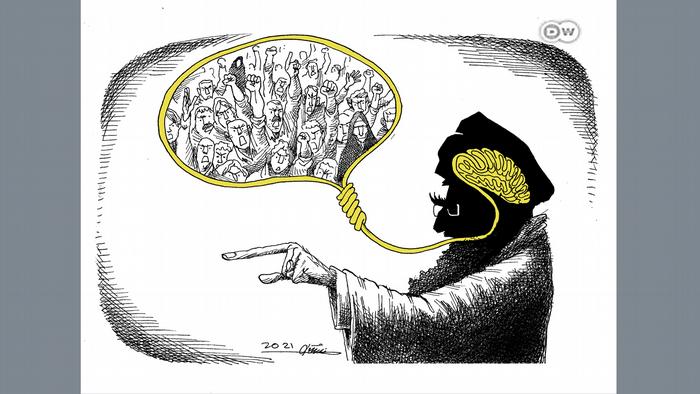 کاریکاتوری از مانا نیستانی به مناسبت اعدام نوید افکاری، ورزشکار ایرانی