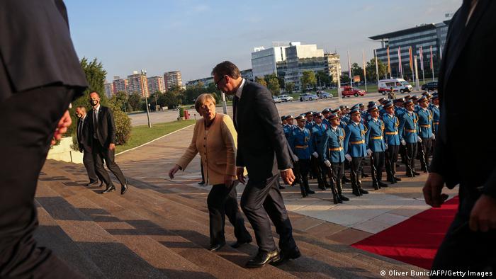 Merkel şi Vucic la Belgrad, septembrie 2021