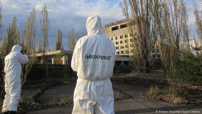 Action of Ukrainian activists of Greenpeace in Pripyat