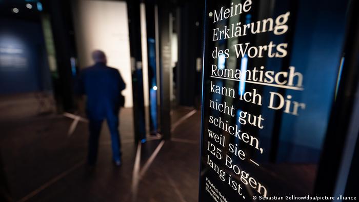 Eine Textwand im Deutschen Romantik-Museum