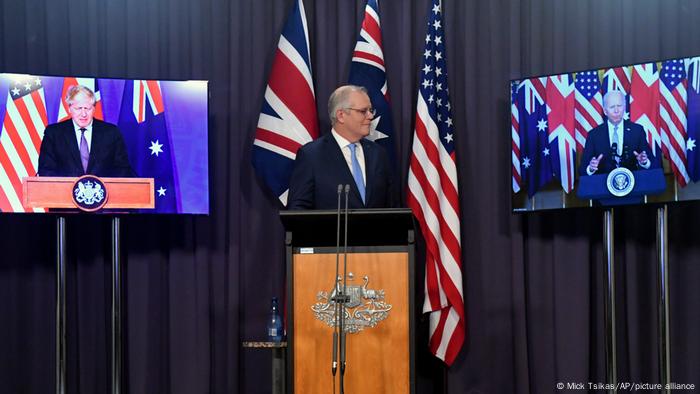 Australien USA l Videokonferenz mit PM Morrison, Präsident Biden, PM Johnson