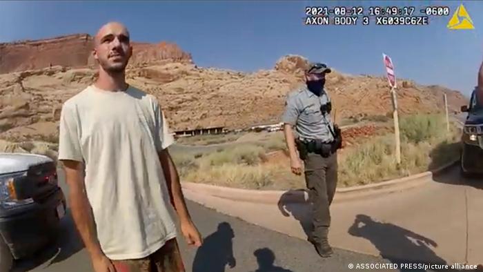 Moab Police Department video shows Brian Laundrie talking to a police officer after police pulled over the van he was traveling in with his girlfriend, Gabby Petito, following an altercation 