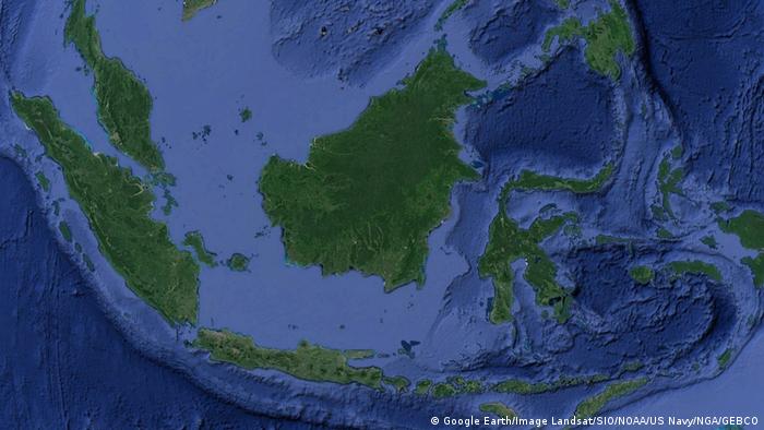 Satellite view of the Indonesian archipelago