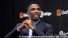 12.09.2019
Former Cameroonian soccer player Samuel Eto o attends the presentation of the sports application LiveScore in Madrid, Spain, 12 September 2019. The newly released LiveScore application is the new sponsor of the Spanish first division LaLiga. Presentation of new sponsor of LaLiga in Madrid !ACHTUNG: NUR REDAKTIONELLE NUTZUNG! PUBLICATIONxINxGERxSUIxAUTxONLY Copyright: xRodrigoxJimÈnezx GRAF826 20190912-637039068093615257 