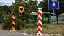 Deutsch-polnische Grenze auf Usedom bei Ahlbeck- Swinemuende/ Swinoujscie an der Ostsee, aufgenommen am 4.8.2018. Foto: W.Rothermel