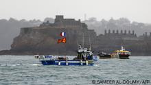 Protesta de pesqueros franceses en la isla británica de Jersey.