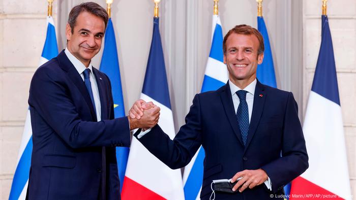 Yunanistan Başbakanı Kiryakos Mitsotakis ve Fransa Cumhurbaşkanı Emmanuel Macron