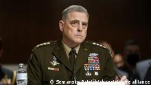 28/09/2021 Chairman of the Joint Chiefs of Staff Gen. Mark Milley listens to a SenatorâÂÂs question during a Senate Armed Services Committee hearing on the conclusion of military operations in Afghanistan and plans for future counterterrorism operations, Tuesday, Sept. 28, 2021, on Capitol Hill in Washington. Photo by Patrick Semansky/Pool/ABACAPRESS.COM