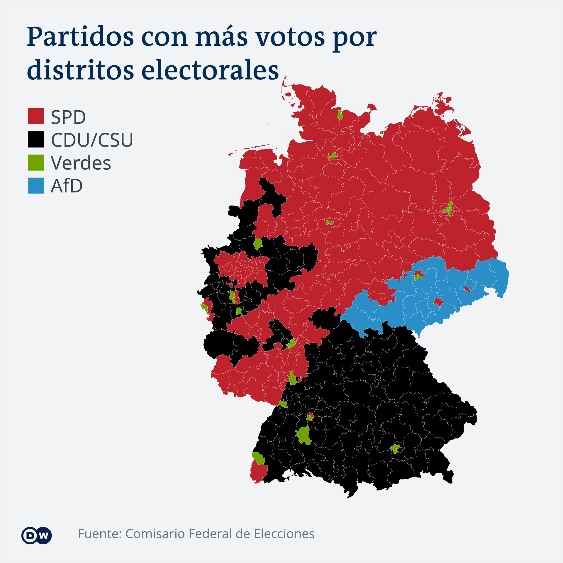 Infografik - Karte - Zweitstimmen nach Wahlkreis - ES