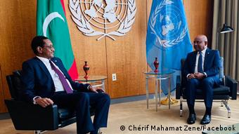 Генеральная Ассамблея ООН Шериф Махамат Зене встречается с Абдуллой Шахидом