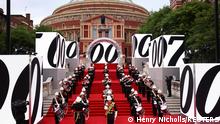 The Royal Marines Band plays ahead of the world premiere of the new James Bond film No Time To Die at the Royal Albert Hall in London, Britain, September 28, 2021. REUTERS/Henry Nicholls