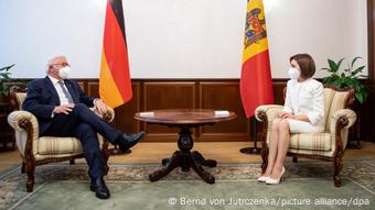 Frank-Walter Steinmeier and Maia Sandu during the visit of the President of Germany to Chisinau 
