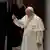 Pope Francis gives the thumb-up sign as he arrives for his weekly general audience in the Paul VI Hall at the Vatican