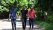 Three Afghan students walking together in New Delhi Three Afghan students walking together in New Delhi