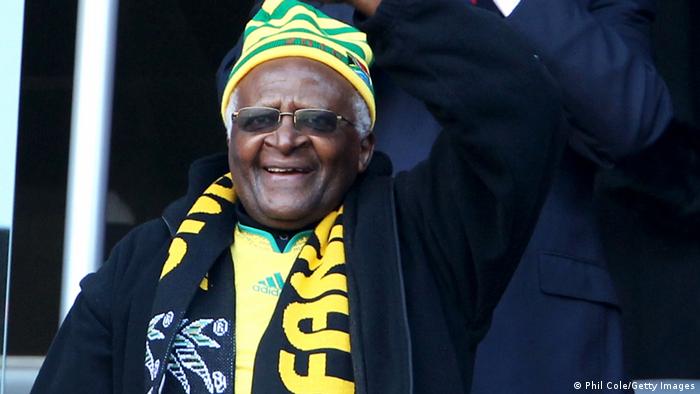 Desmond Tutu at the World Cup in South Africa in 2010