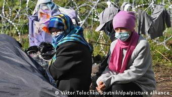 Афганские беженцы на границе между Беларусью и Польшей 