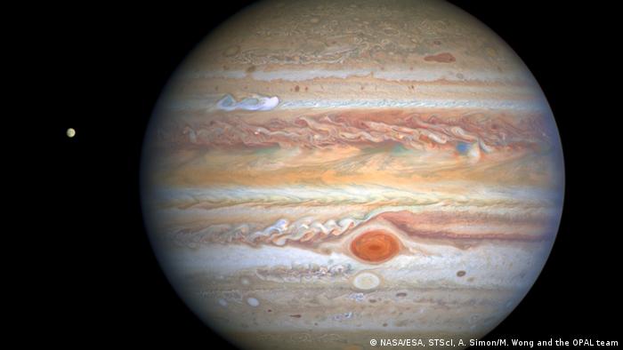 A picture of Jupiter captured by the Hubble Telescope