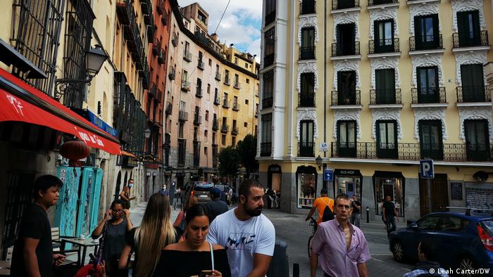 People on street in Madrid