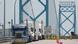 Trucks on the Ambassador Bridge that connects the USA and Canada Trucks on the Ambassador Bridge that connects the USA and Canada