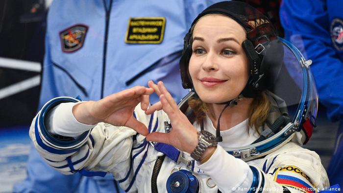 Julija Sergejewna Peressild l Dreharbeiten zum Spielfilm The Challenge, ISS Expedition