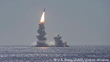 February 12, 2020 - San Diego, California, USA - An unarmed Trident II (D5LE) missile launches from the Ohio-class ballistic missile submarine USS Maine (SSBN 741) off the coast of San Diego, California, Feb. 12, 2020. The test launch was part of the U.S. Navy Strategic Systems Programs demonstration and shakedown operation certification process. The successful launch demonstrated the readiness of the SSBNs strategic weapon system and crew following the submarines engineered refueling overhaul. This launch marks 177 successful missile launches of the Trident II (D5 & D5LE) strategic weapon system. (Credit Image: © U.S. Navy/ZUMA Wire/ZUMAPRESS.com