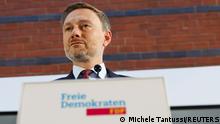 6.10.2021, Berlin****German Free Democratic Party (FDP) party leader Christian Lindner gives a statement after a party leadership meeting in Berlin, Germany, October 6, 2021. REUTERS/Michele Tantussi