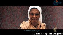 (FILES) This grab from a video provided by the SITE Intelligence Group taken on July 02, 2017 shows Colombian nun Gloria Cecilia Narvaez Argoti, one of the six hostages held by Al-Qaeda's Mali branch. - A Franciscan nun from Colombia kidnapped by jihadists in Mali in 2017 was freed on October 9, 2021, said a statement from Mali's presidential office. (Photo by - / SITE INTELLIGENCE GROUP / AFP) / RESTRICTED TO EDITORIAL USE - MANDATORY CREDIT AFP PHOTO / SITE Intelligence Group - NO MARKETING NO ADVERTISING CAMPAIGNS - DISTRIBUTED AS A SERVICE TO CLIENTS